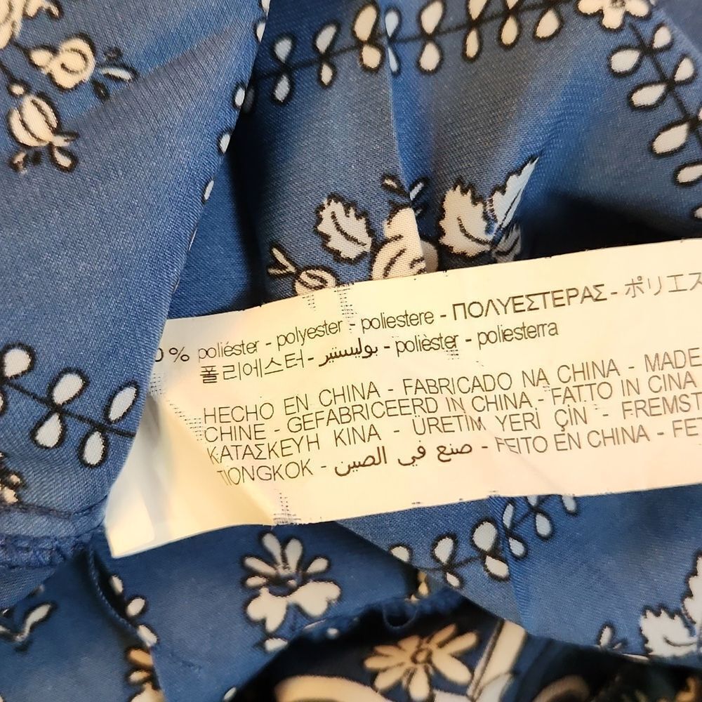 Zara Small Dress Blue and White Patterned Dress - Picture 11 of 11